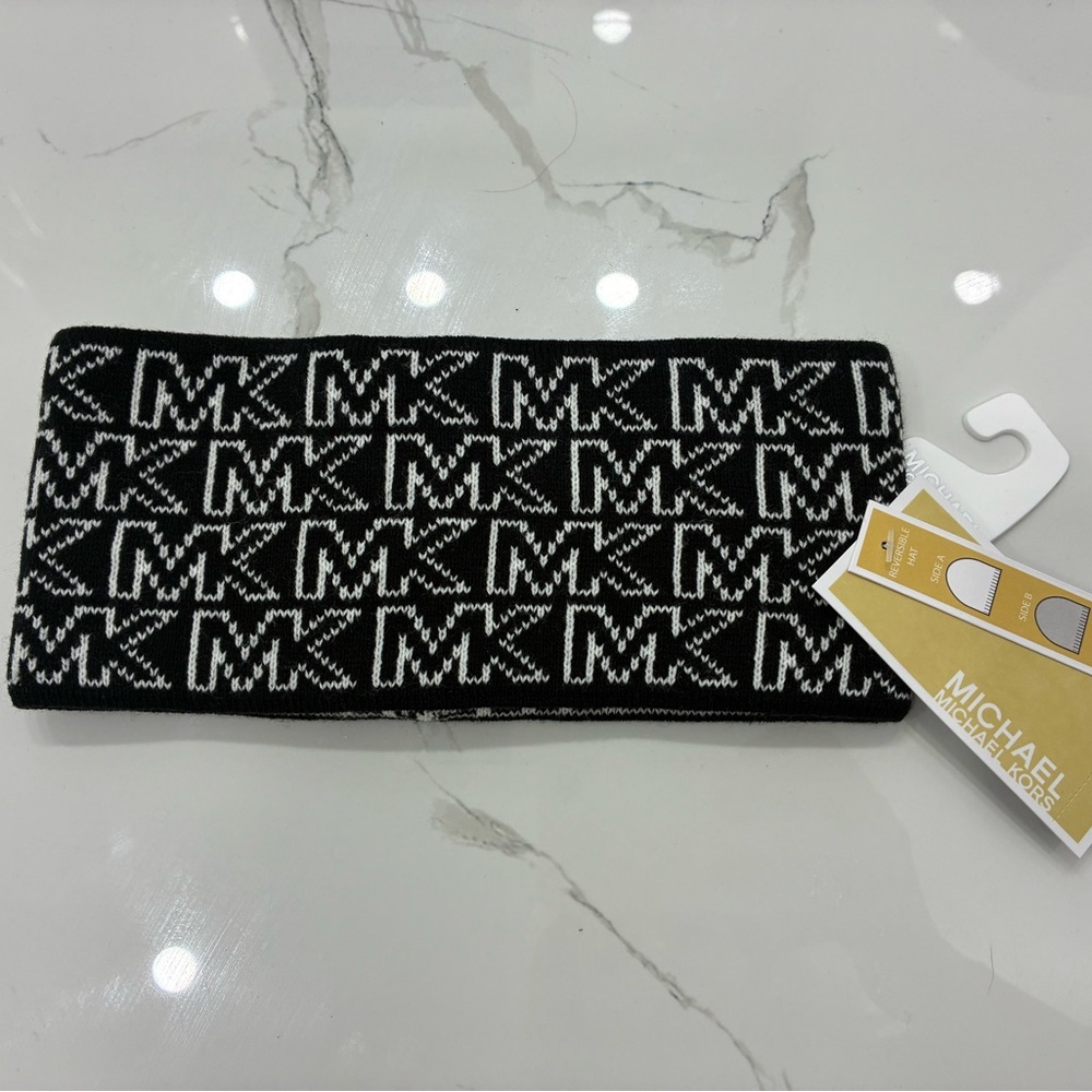 Michael Kors Black and White Reversible Headband